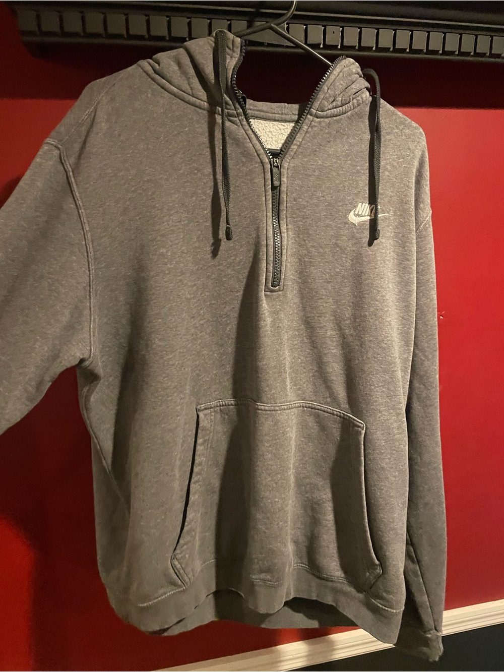 Nike Gray Quarter-Zip Hoodies